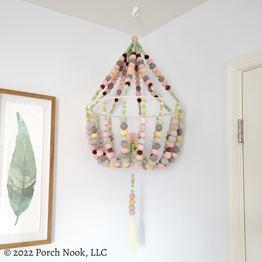 Porch Nook | Large Handcrafted Wool Felt Chandelier with Tassel