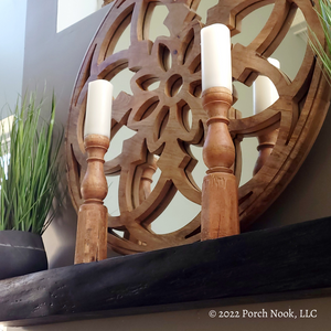 Porch Nook | Vintage Fruitwood Pillar Spindle, 15” Tall