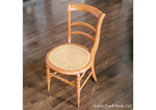 Porch Nook | Vintage Victorian Walnut Ladder Back Parlor Side Chair with Round Hand Caned Seat