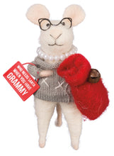Porch Nook | Rustic Wool Felted Grammy Mouse, “Who Needs Santa When You Have Grammy”