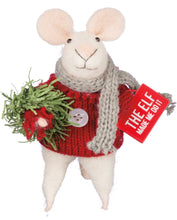 Porch Nook | Rustic Wool Felted Christmas Mouse – “The Elf Made Me Do It”