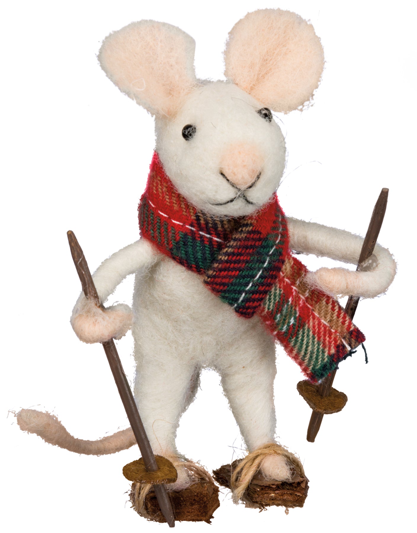 Porch Nook | Rustic Wool Felted Snowshoeing Mouse