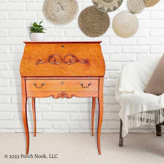 Porch Nook | Antique Larkin Tiger Oak Secretary Desk