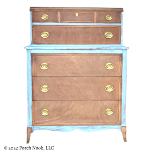 Porch Nook | Vintage Federal Style 5-Drawer Dresser, Hand Painted and Distressed