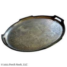 Porch Nook | Vintage Silverplate Oval Two-Handle Waiter Tray with Feet, Very Large