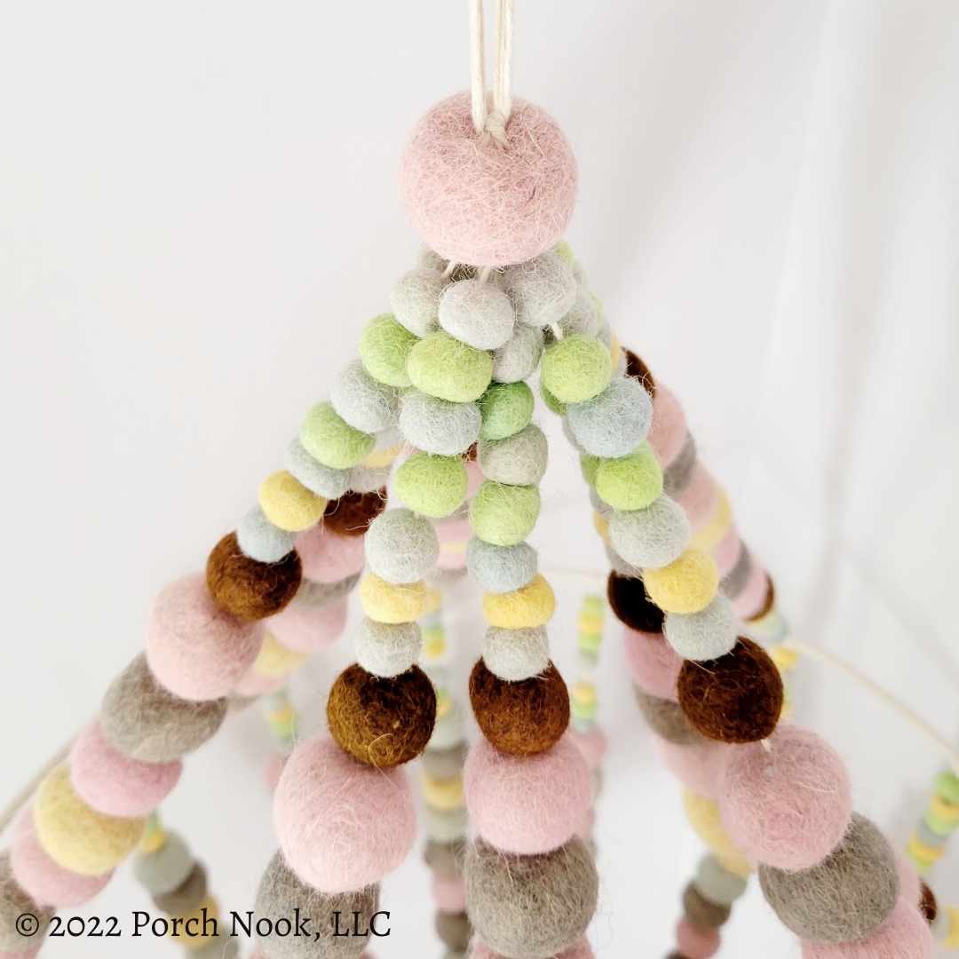 Porch Nook | Large Handcrafted Wool Felt Chandelier with Tassel