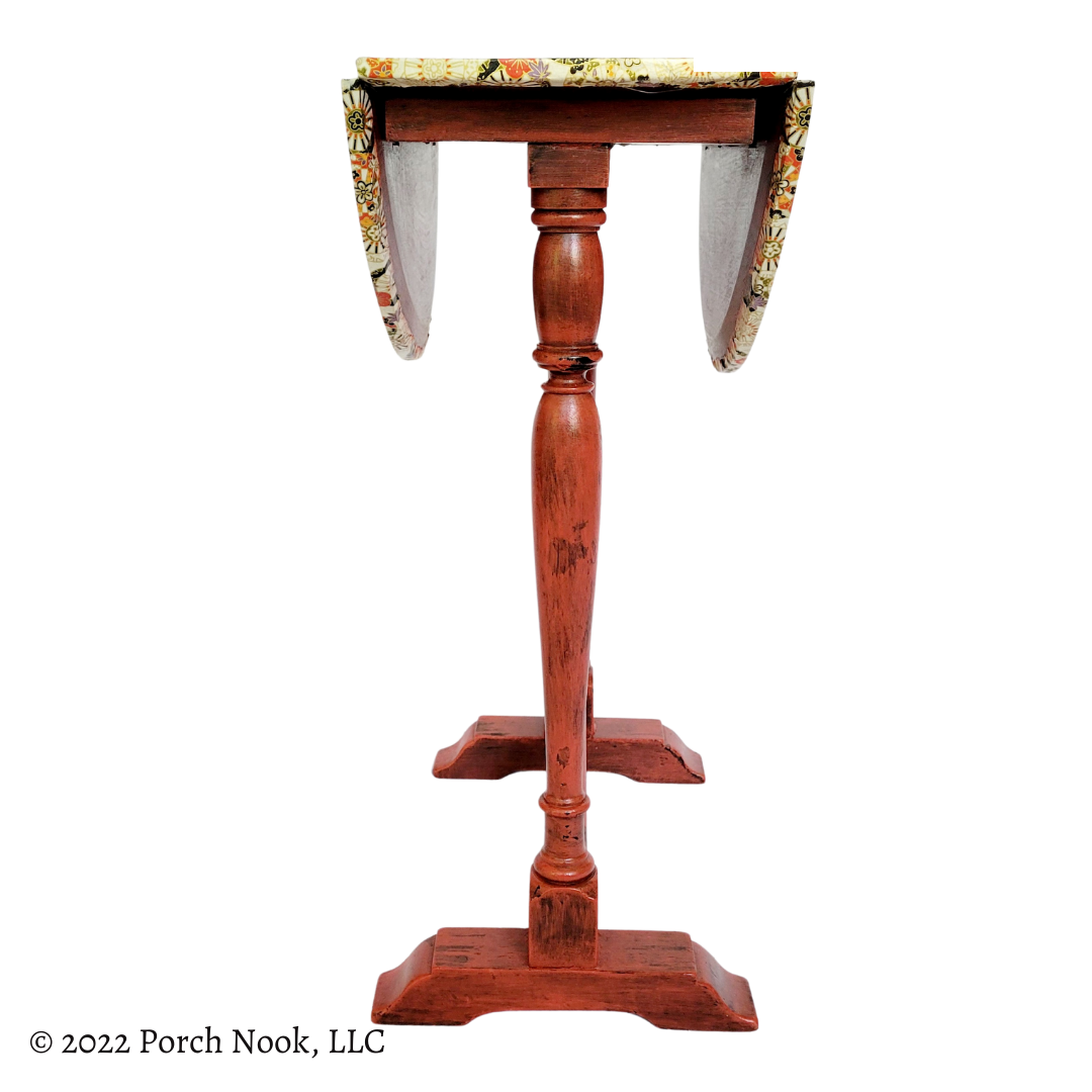 Porch Nook | Vintage Drop Leaf End Table, Decoupage and Hand Painted