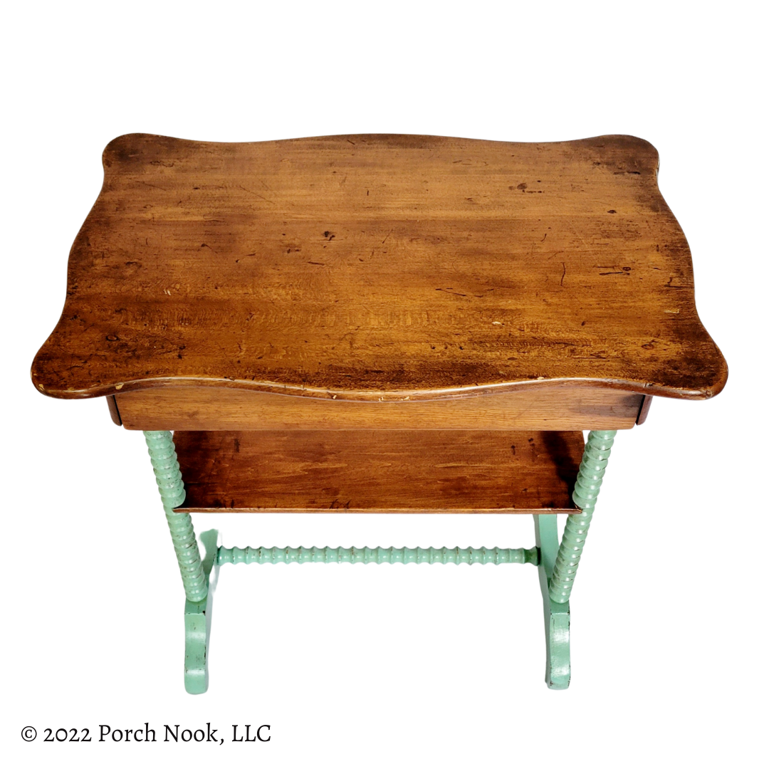 Porch Nook | Vintage 1-Drawer Writing Desk Table, Hand Painted