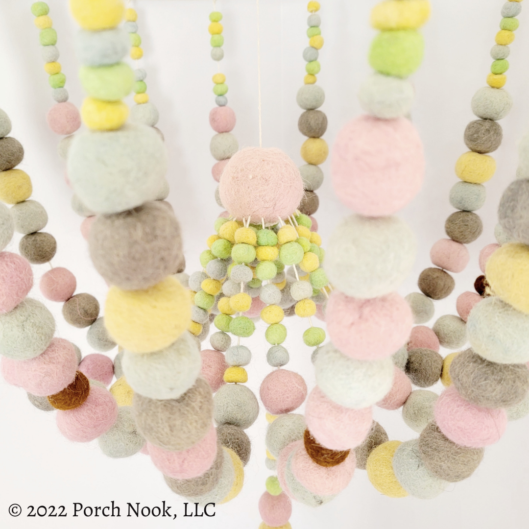 Porch Nook | Large Handcrafted Wool Felt Chandelier with Tassel