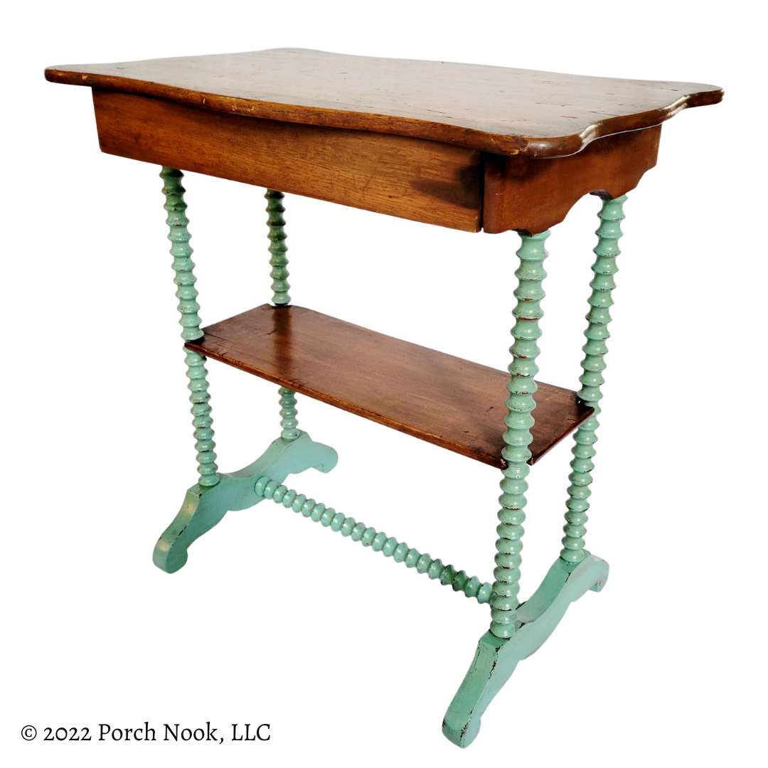 Porch Nook | Vintage 1-Drawer Writing Desk Table, Hand Painted