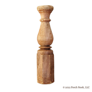 Porch Nook | Vintage Fruitwood Pillar Spindle, 15” Tall