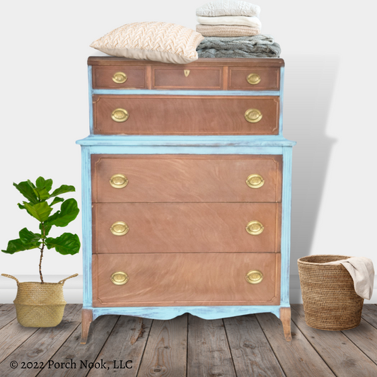 Porch Nook | Vintage Federal Style 5-Drawer Dresser, Hand Painted and Distressed