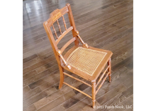 Porch Nook | Vintage Victorian Walnut Carved Back Parlor Side Chair with Hand Caned Seat