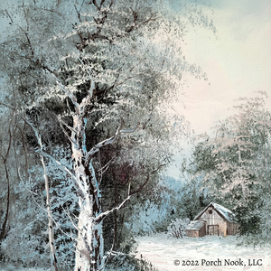 Porch Nook | Vintage Original Oil Painting on Canvas “Winter Farm”, by Bonnard