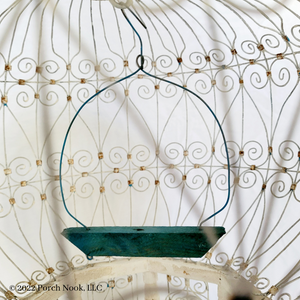 Vintage French Styled Bird Cage, Wood with Wire Dome