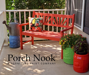 EXAMPLE: Sitting Bench with "Jupiter" chalky finish paint by Porch Nook
