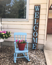 EXAMPLE: child rocking chair and sign w/ "Nantucket", distressed, clear and dark wax