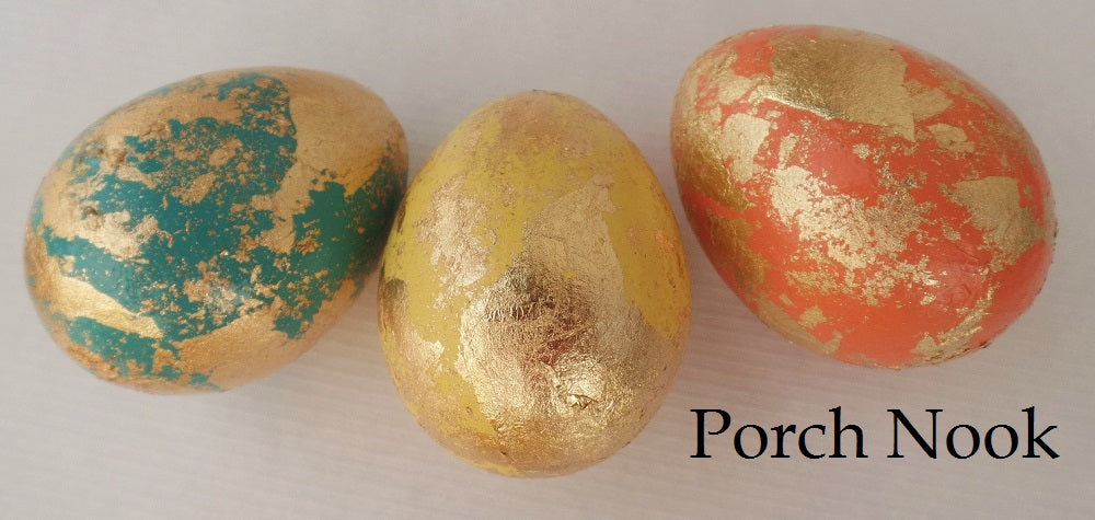 Gold Leaf Decorative Eggs, Set of 6 - Citrine Collection