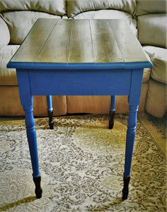 EXAMPLE: Table w/ "Blue My Mind" and Charcoal", designed by Erin Goins in Wisconsin