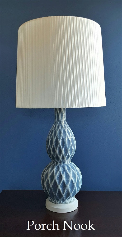EXAMPLE: Lamp w/ "Blue My Mind" and "Ol' Faithful", clear wax