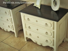 EXAMPLE: End tables w/ "Cashew" and java gel stain, distressed