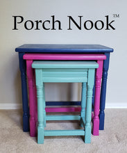 3-piece nesting table set - Hand Painted w/ "Sea Glass", "Fuchsia So Bright" and "Blue My Mind" by Porch Nook