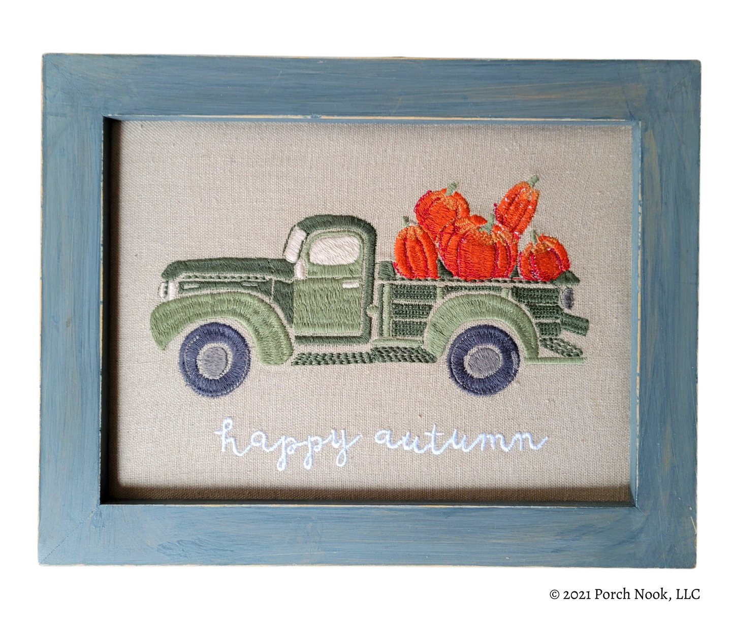 Porch Nook | “Happy Autumn” Stitchery Wall Art