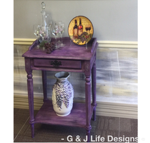 EXAMPLE: Table w/ "Plum Crazy", designed by G & J Life Designs in Dallas, GA