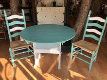EXAMPLE: 3-piece dining set w/ "Sea Glass", designed by Faith Wooden of Southern Inspired