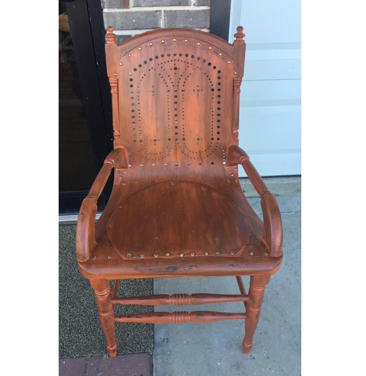 EXAMPLE: Metal Chair w/ "Monarch", designed by G & J Life Designs in Dallas, GA
