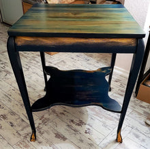EXAMPLE: End table w/ "After Midnight", designed by I Love Old Furniture in Cedar Park, TX