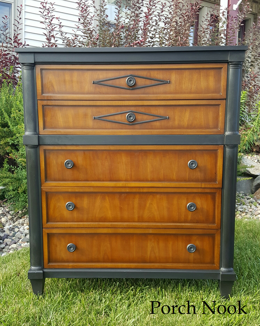 EXAMPLE: Dresser w/ "Charcoal", dark wax