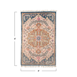 Porch Nook | Woven Cotton Distressed Print Rug, 4x6
