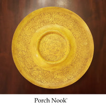 EXAMPLE: Metal Platter w/ "Butter Me Up" & dark wax, designed by Porch Nook